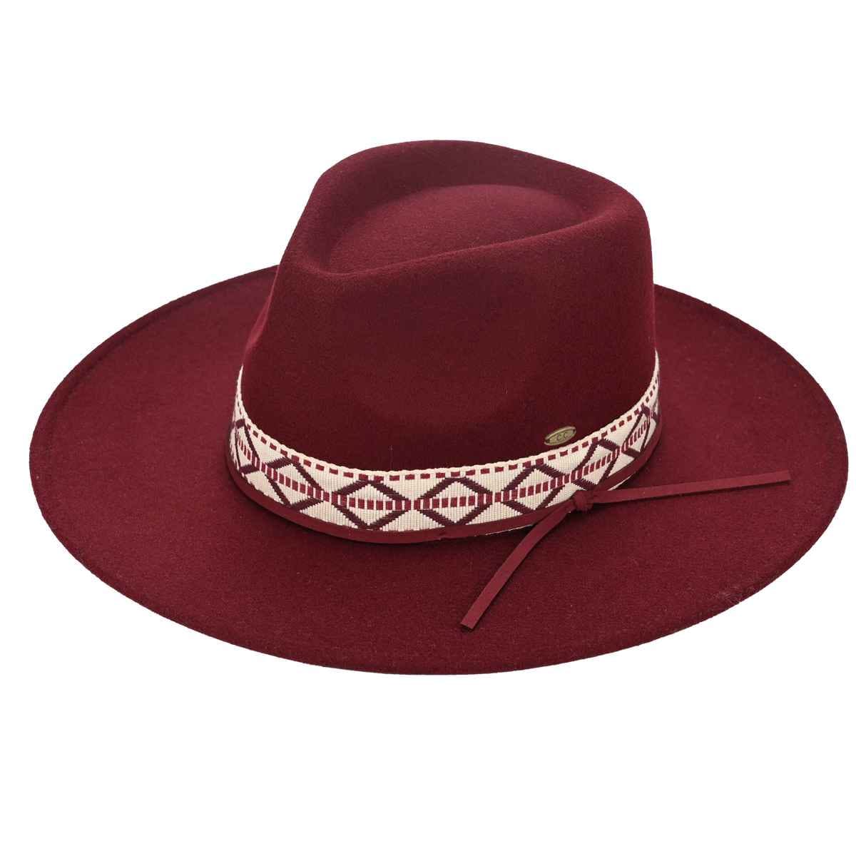 Geometric Band Felt Panama Hat