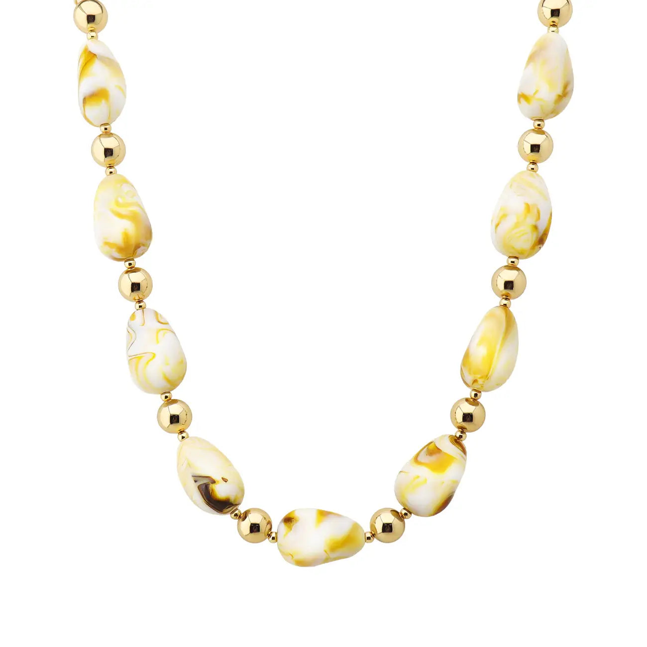 Teardrop Copper Coated Bead Necklace