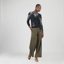 Load image into Gallery viewer, T12WP2 Brush Print Soft Side-tie Sweater
