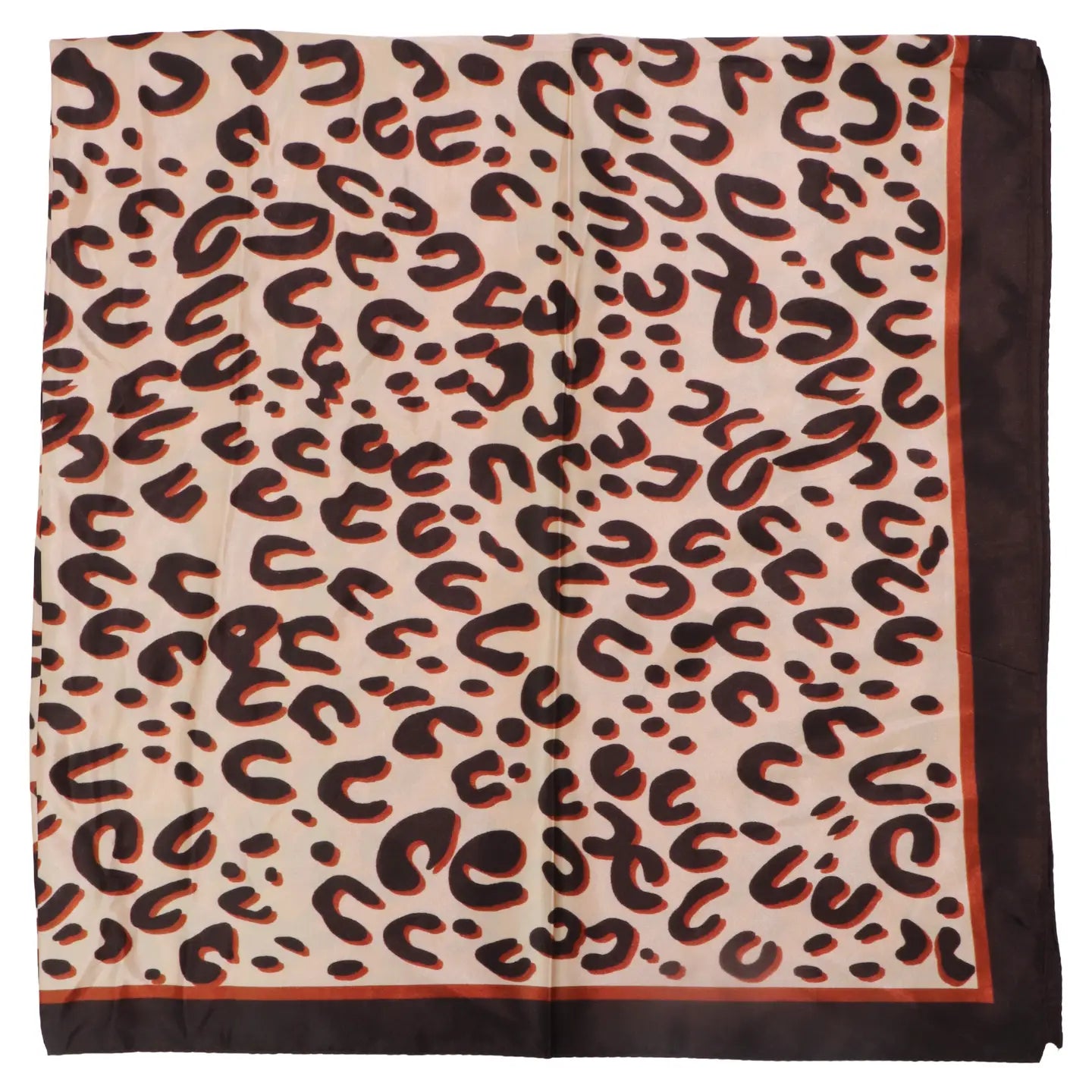 Abstract Leopard Delicate Faux Silk Square Scarf