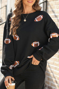 Sequin Football Sweatshirt