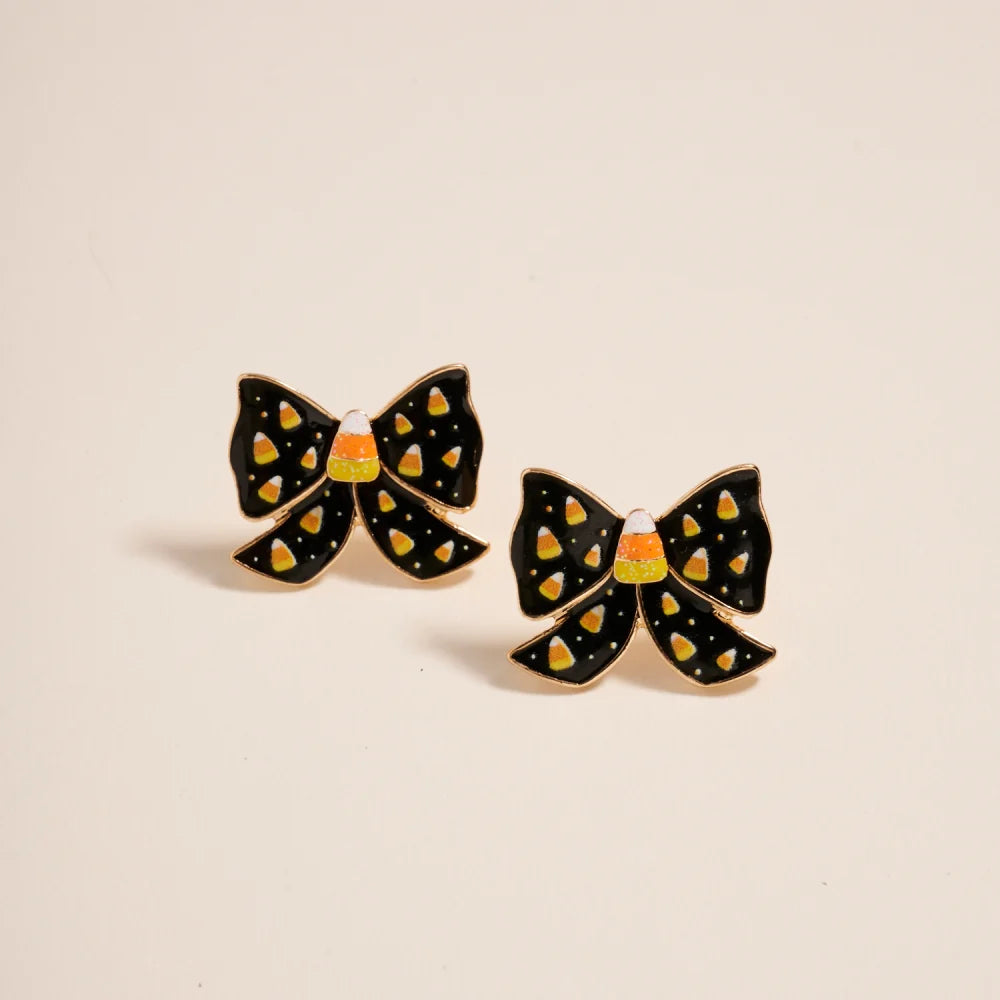 Candy Corn Bow Earrings