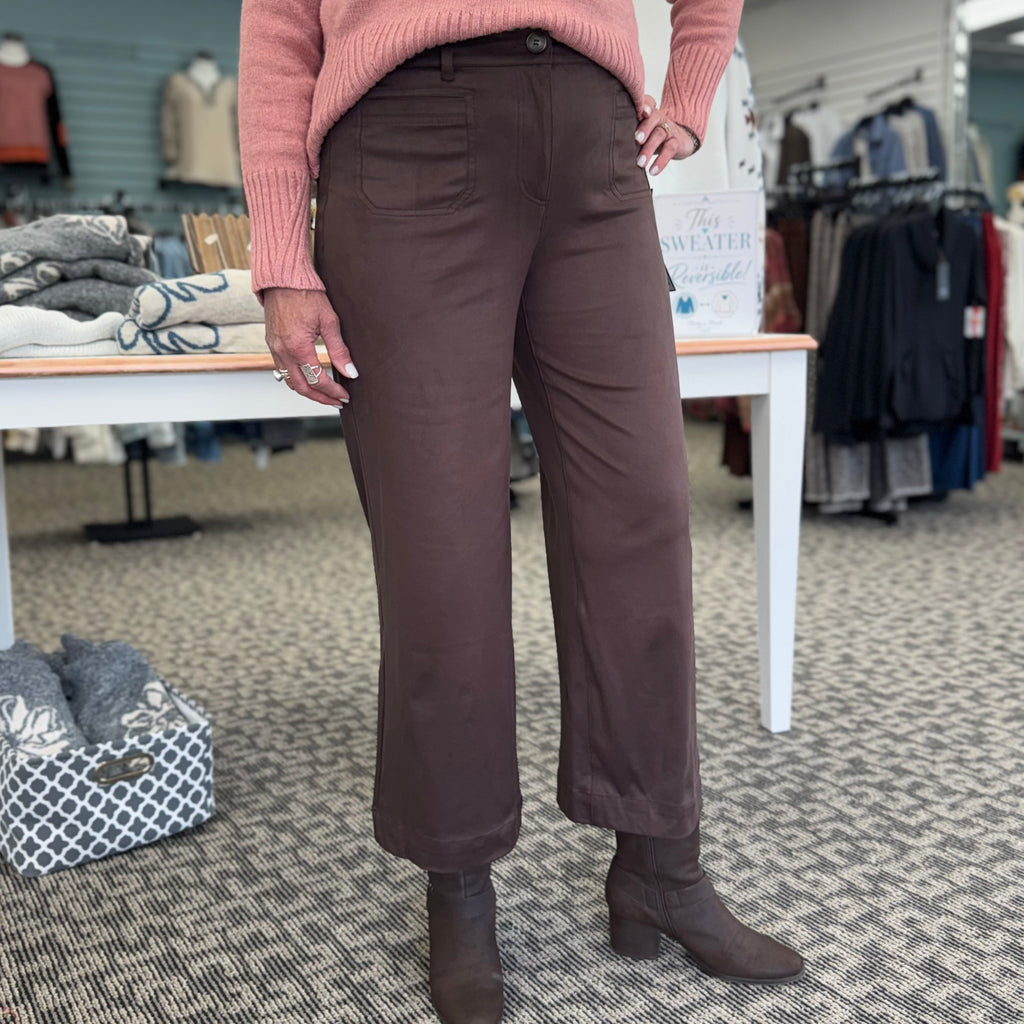 Crop Wide Leg Pant with Insert Pockets