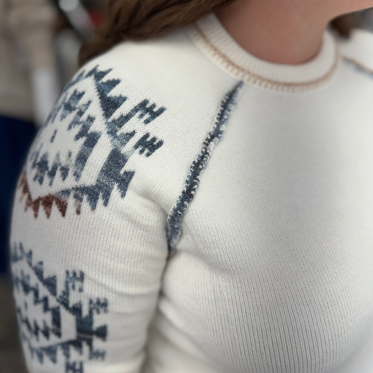Double-Layer Reversible Raglan Long Sleeve Sweater