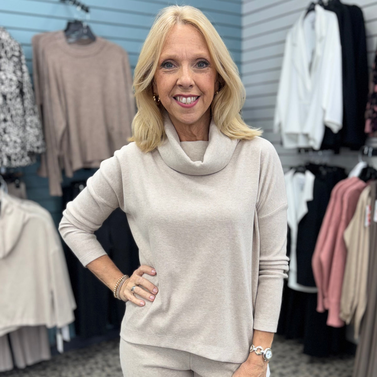Lounge Knit Tipped Hem Sweater