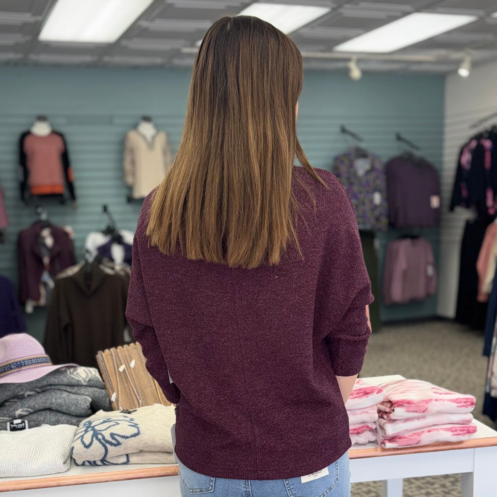 Plush Ribbed Funnel Neck Sweater