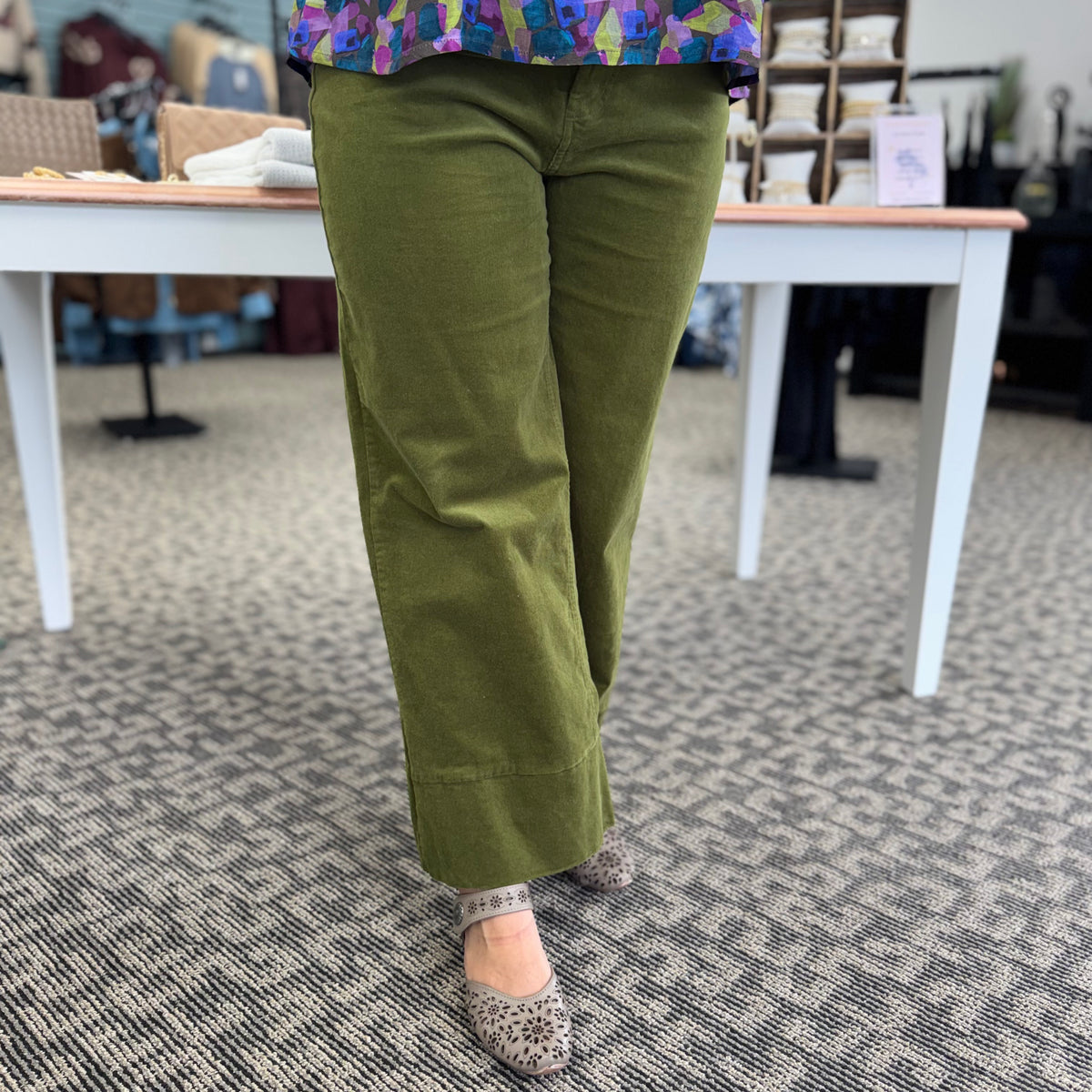 Corduroy High Waist Wide Leg Pants
