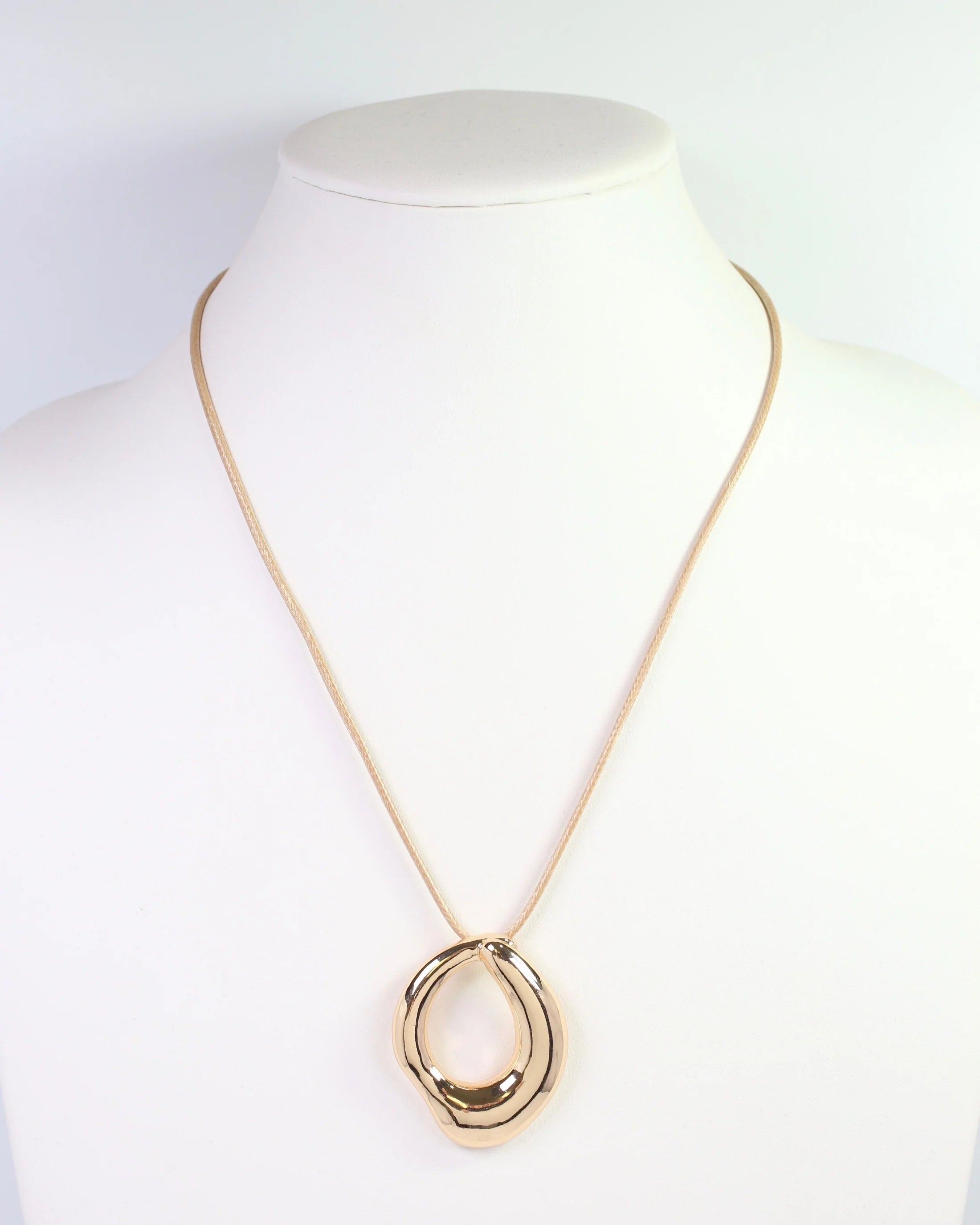 Mansfield Circle Pendant Cord Necklace