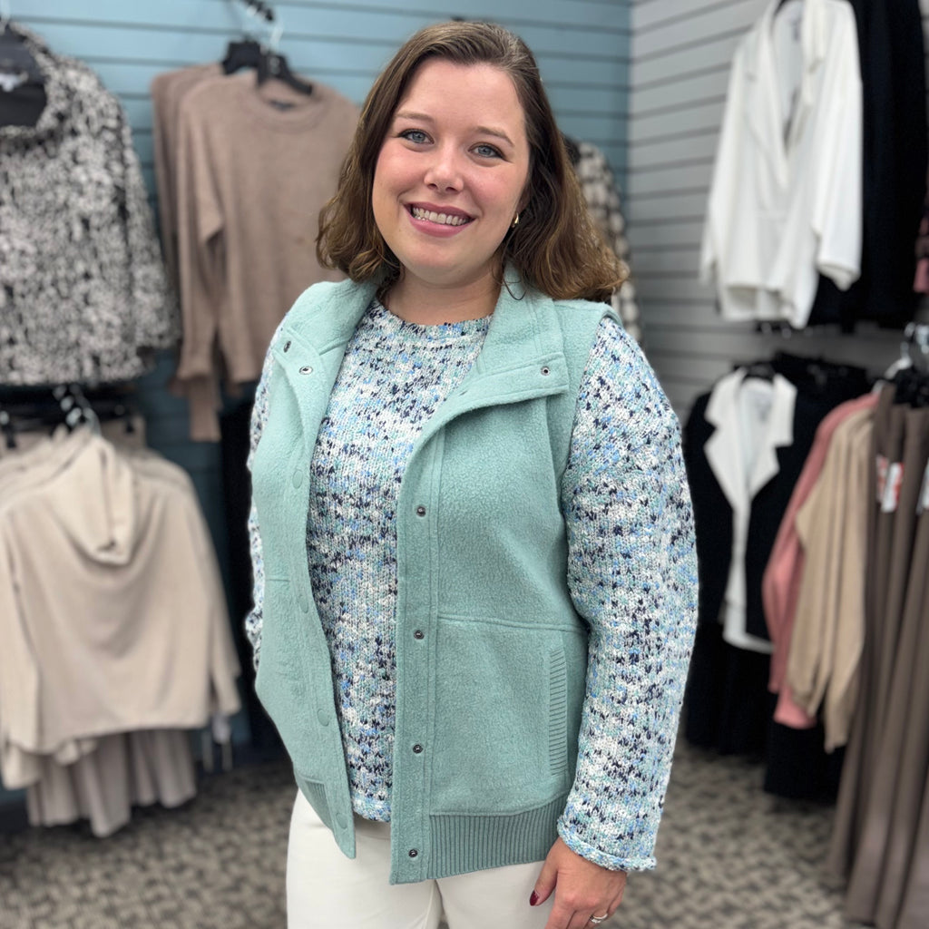 Heather Fleece Snap Vest