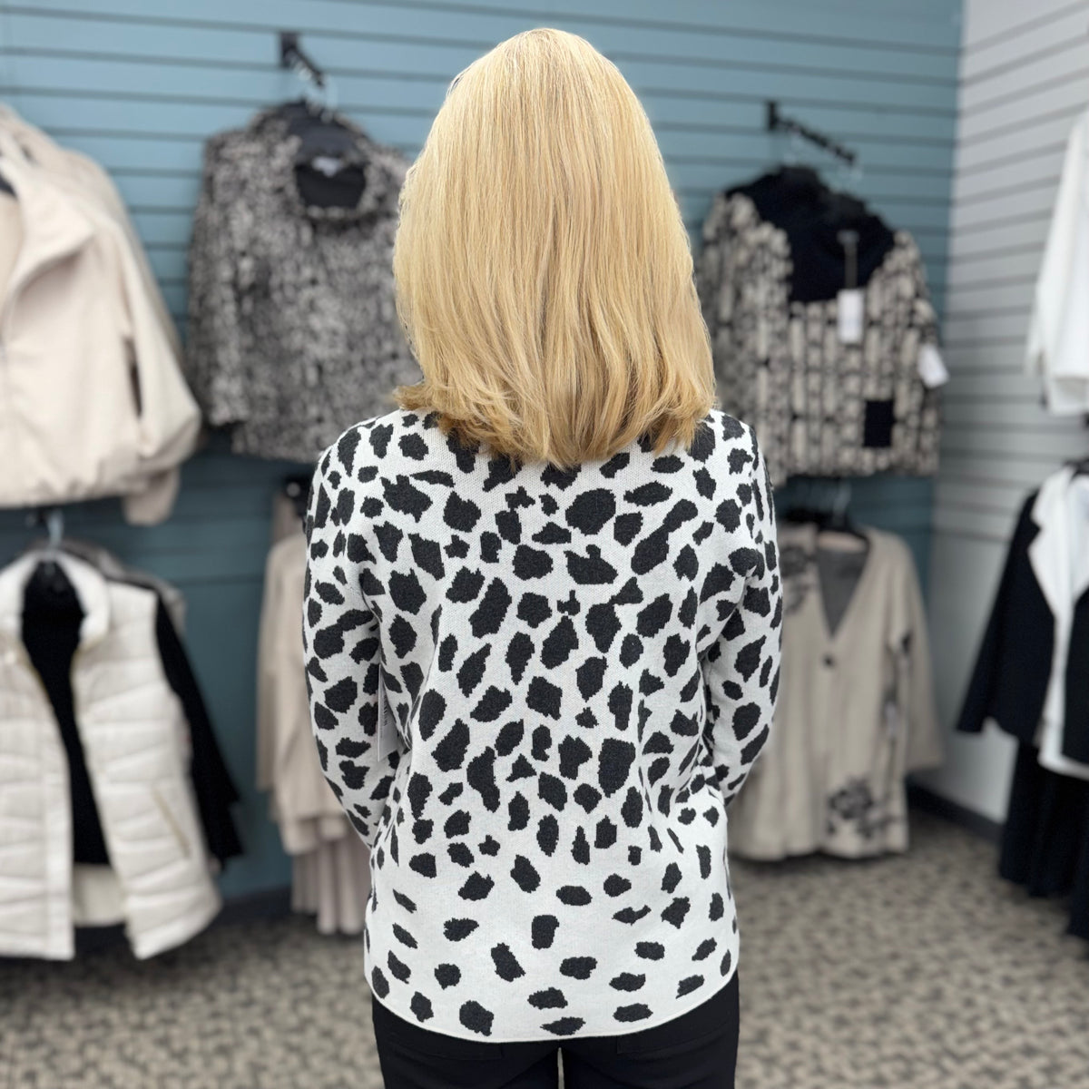 Black & White Animal Print Sweater
