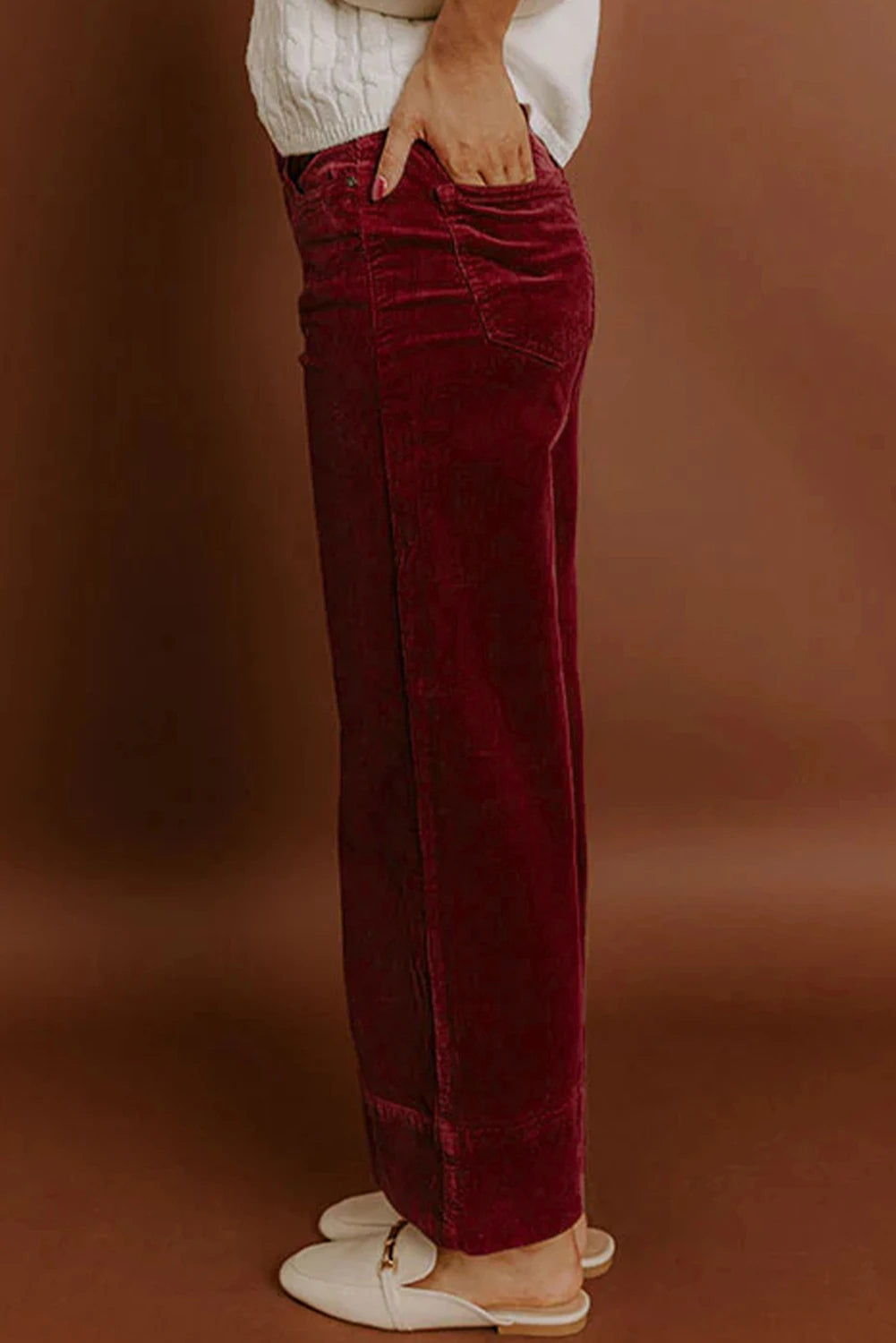Corduroy High Waist Wide Leg Pants