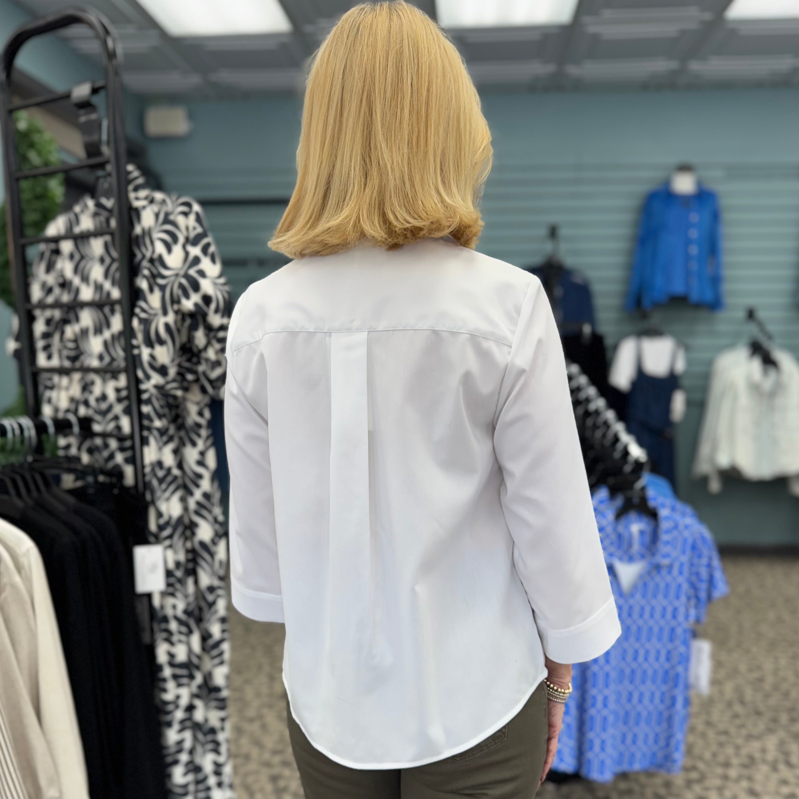 Cleo Cotton Twill 3/4 Sleeve Popover Shirt