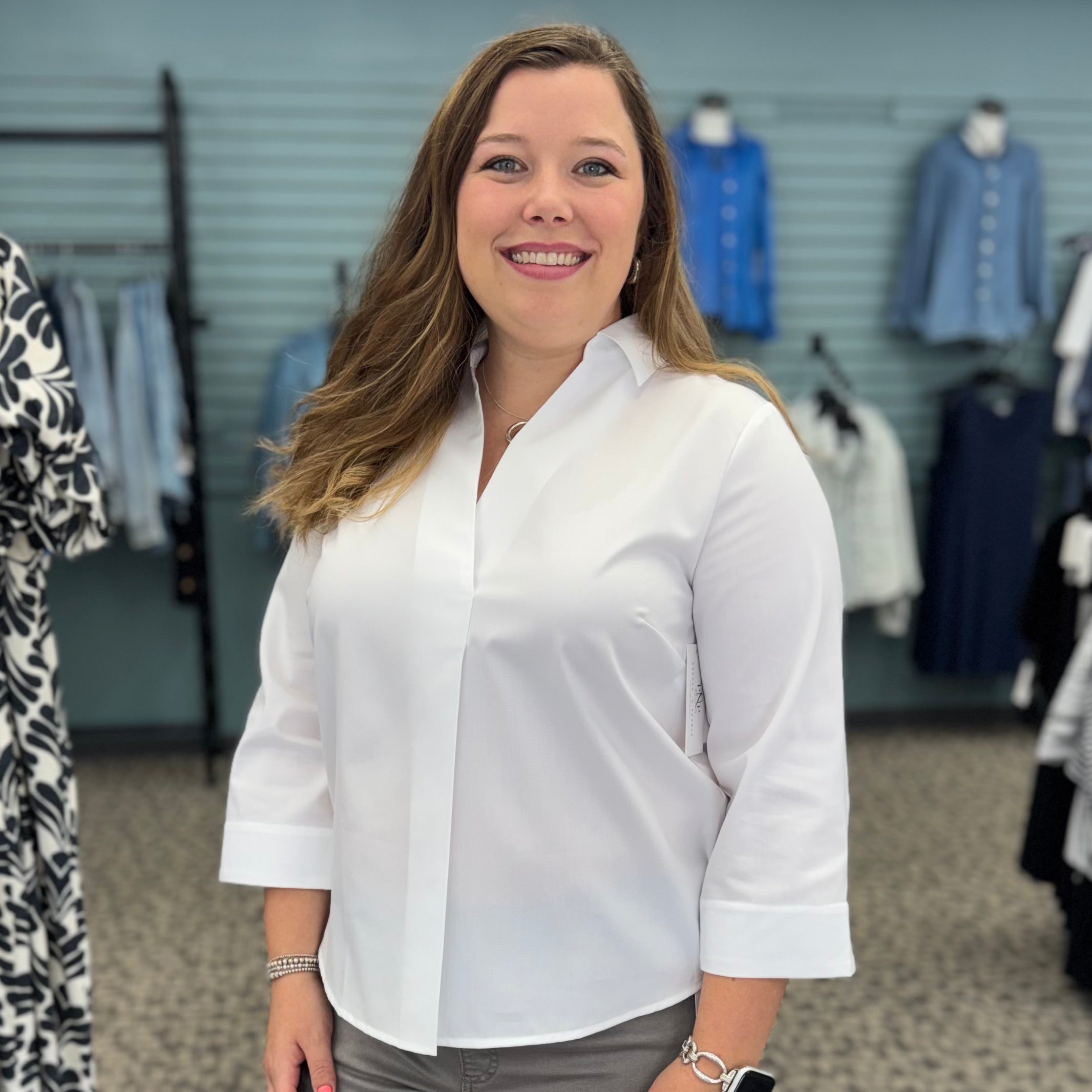 Cleo Cotton Twill 3/4 Sleeve Popover Shirt