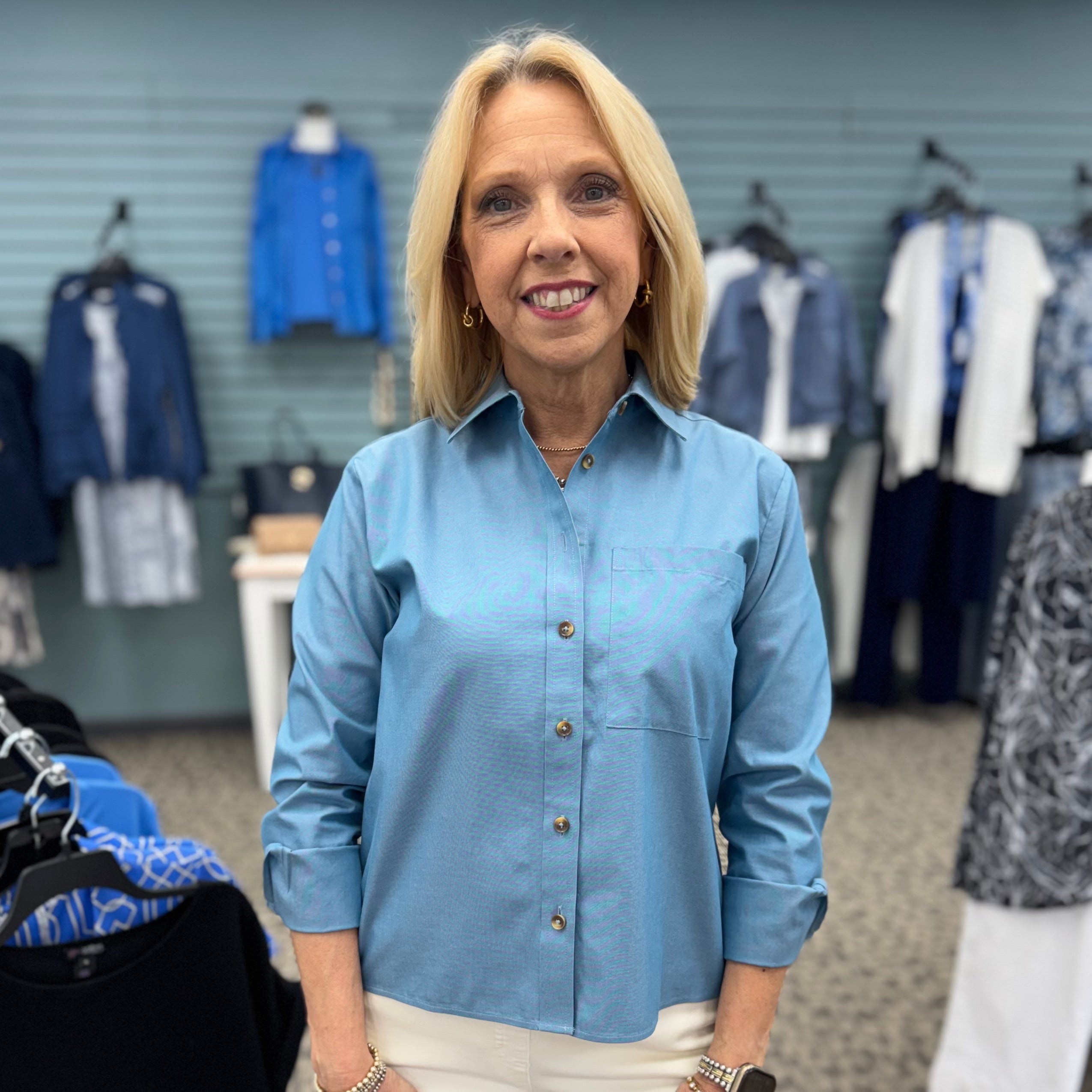 Jodie No-Iron Pinpoint Long Sleeve Shirt
