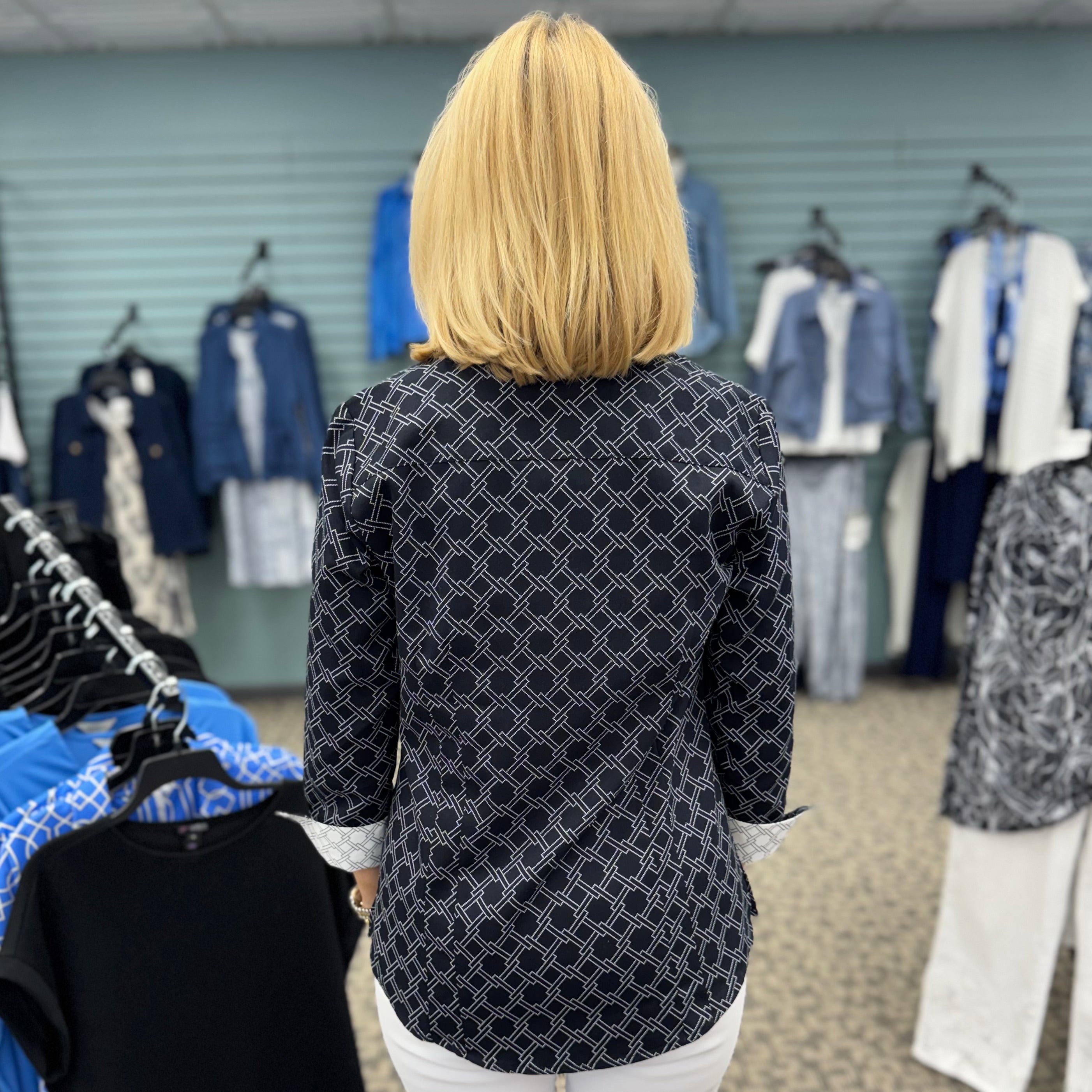 Taylor Square Links 3/4 Sleeve Shirt