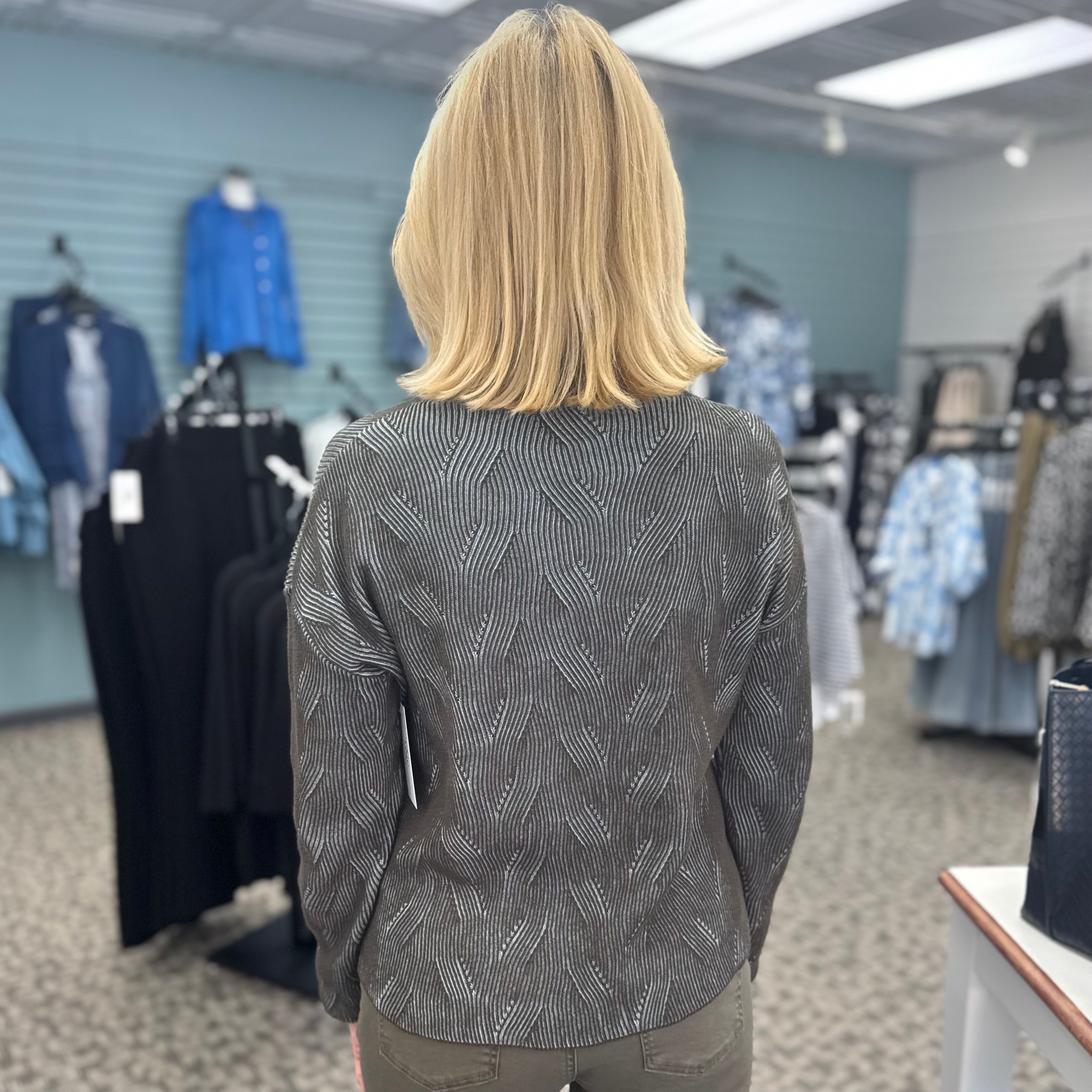 FDJ Wave Knit Funnel Neck Sweater