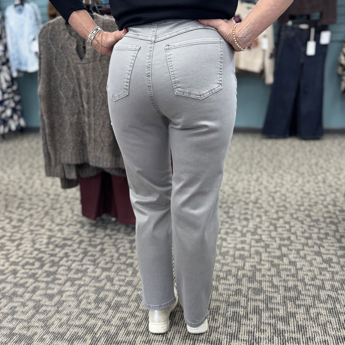 French Dressing Jeans Euro Twill Pull-On Straight Ankle Pant