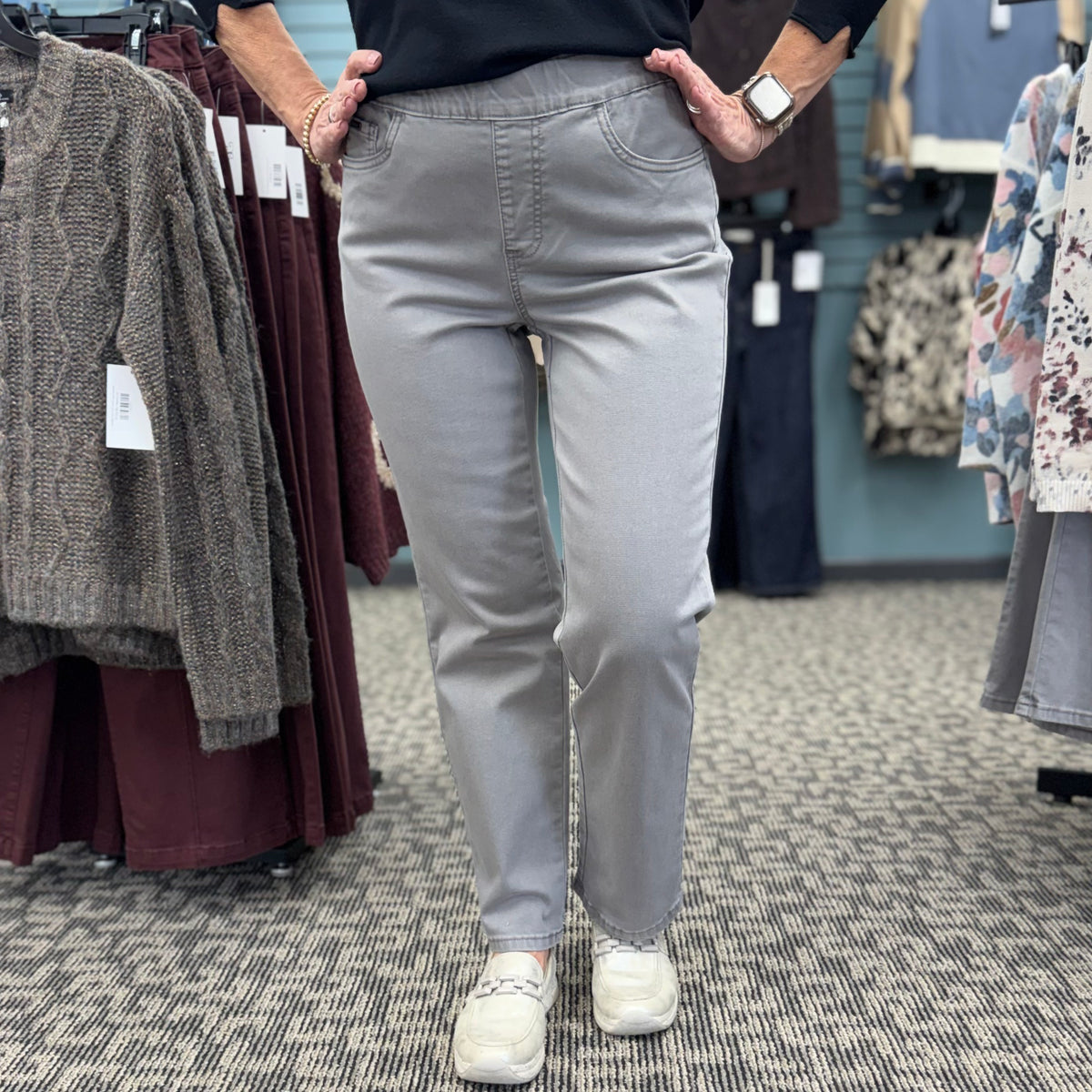 French Dressing Jeans Euro Twill Pull-On Straight Ankle Pant