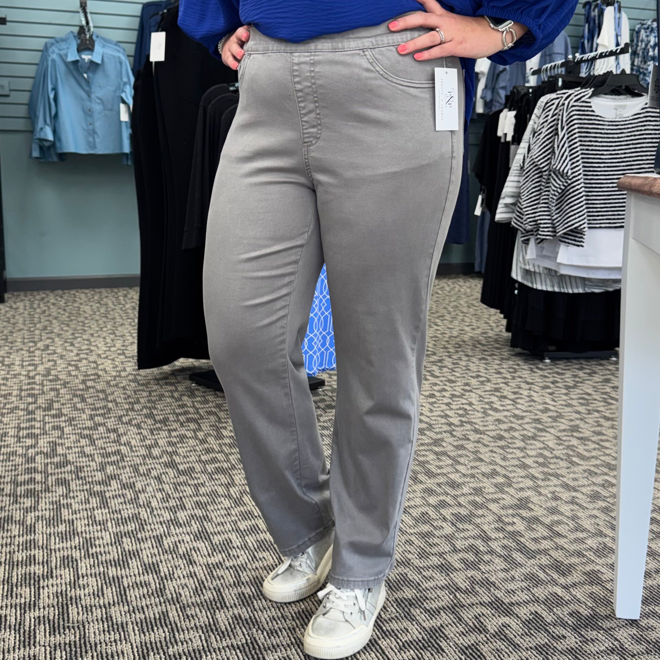 French Dressing Jeans Euro Twill Pull-On Straight Ankle Pant