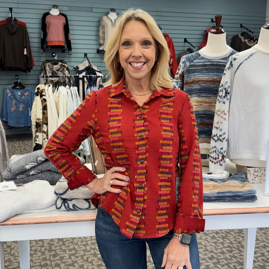 Embroidered Cotton Stripe Shirt