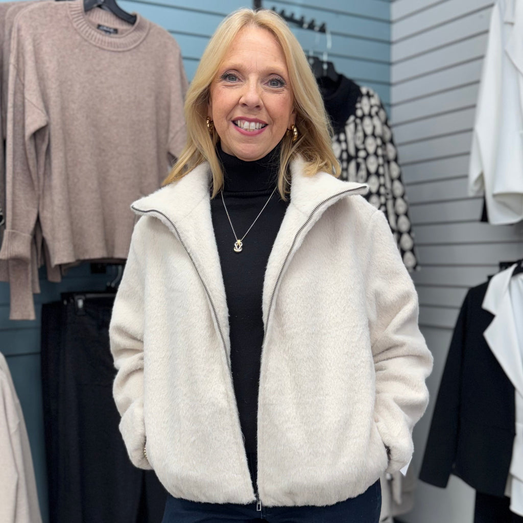 Faux Fur Cocoon Jacket