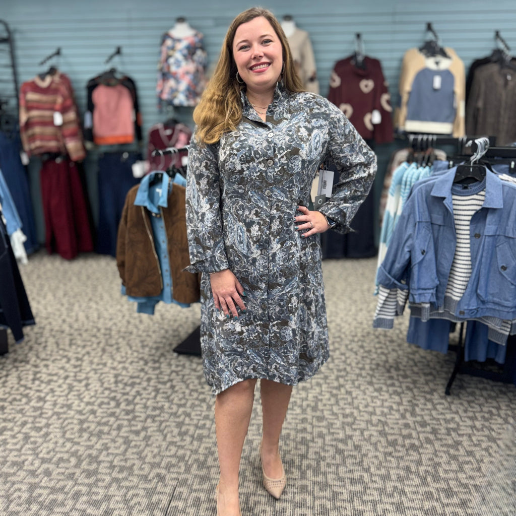 Habitat Destination Unknown Floral Pleat Artist Dress/Duster