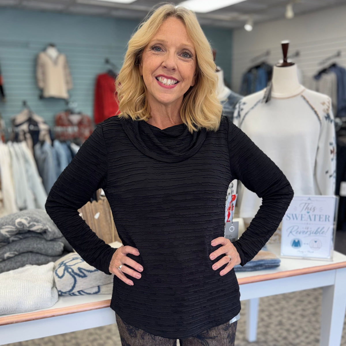 Lustre Lines Cowl Top