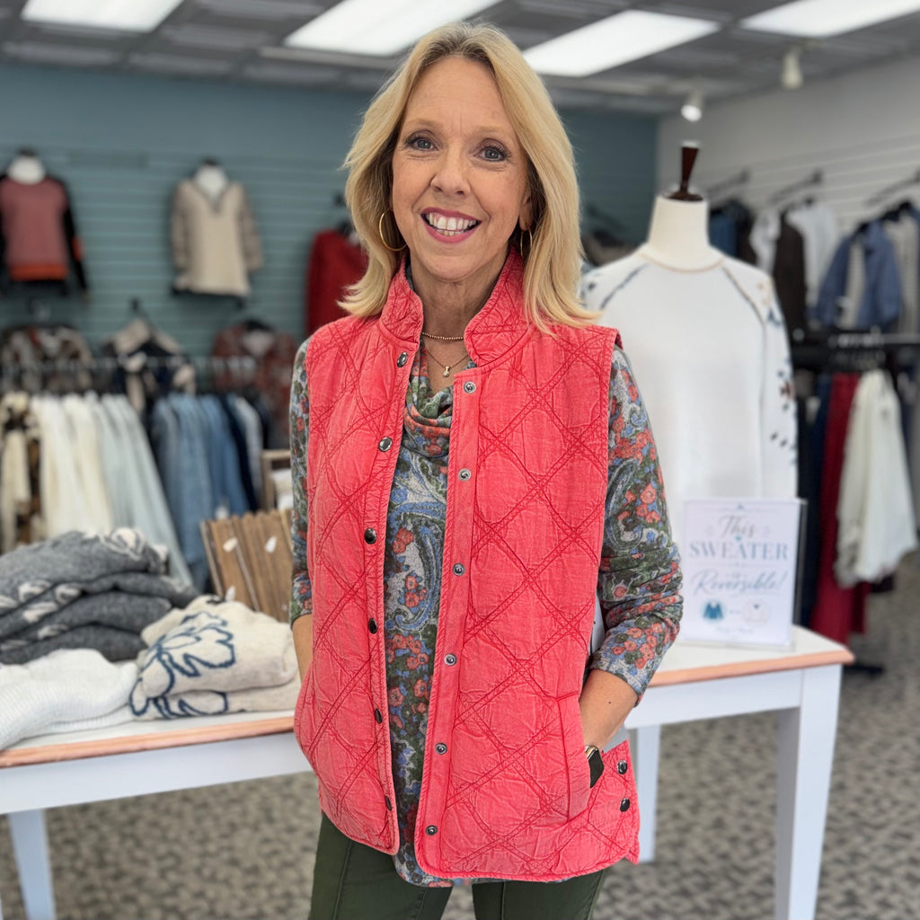 Quilted Cotton Wind Jammer Vest
