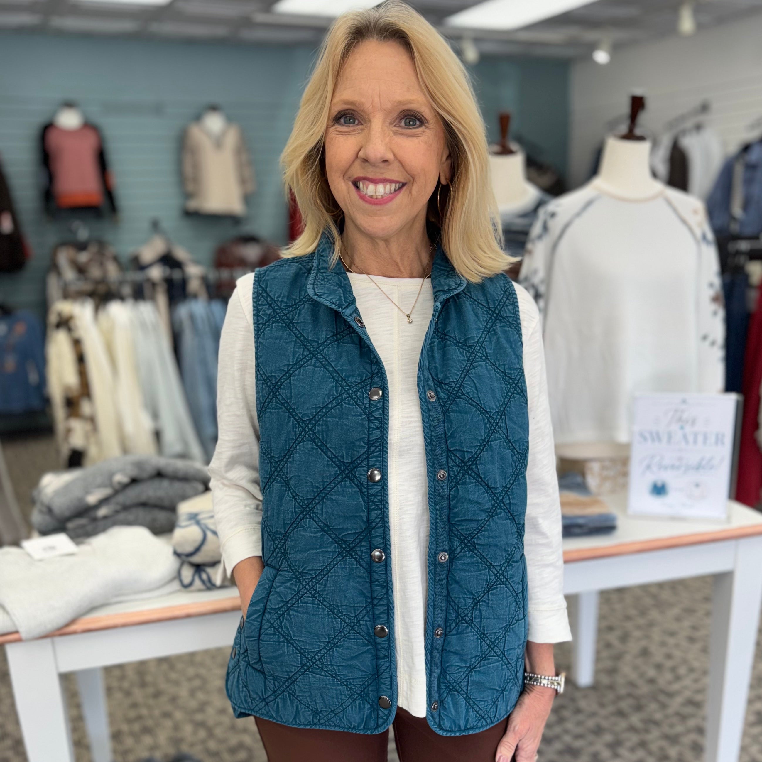 Quilted Cotton Wind Jammer Vest