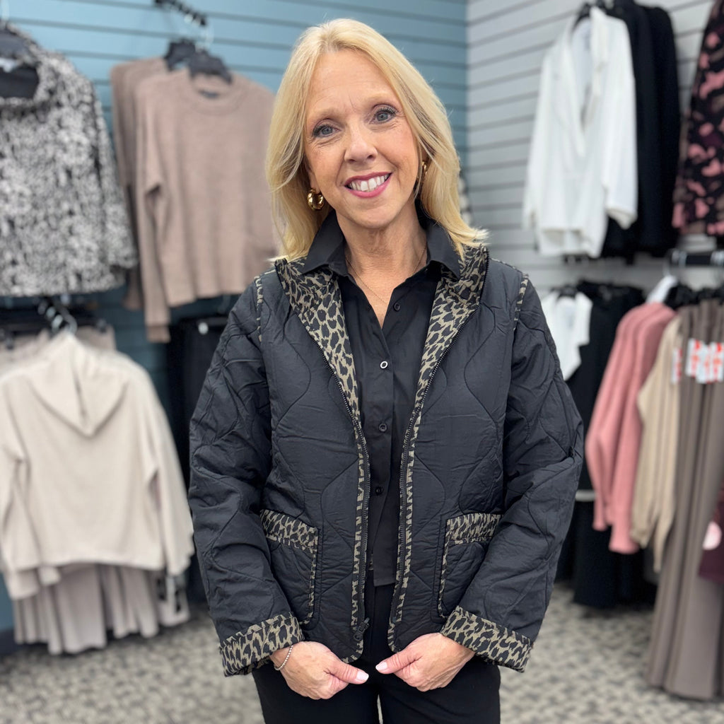 Reversible Print Quilted Puffer Coat
