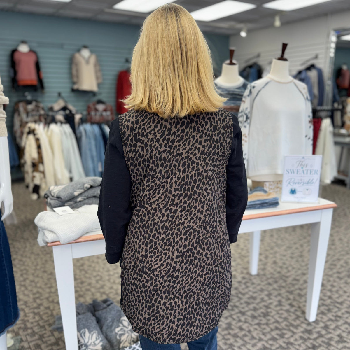 Reversible Print Quilted Puffer Vest