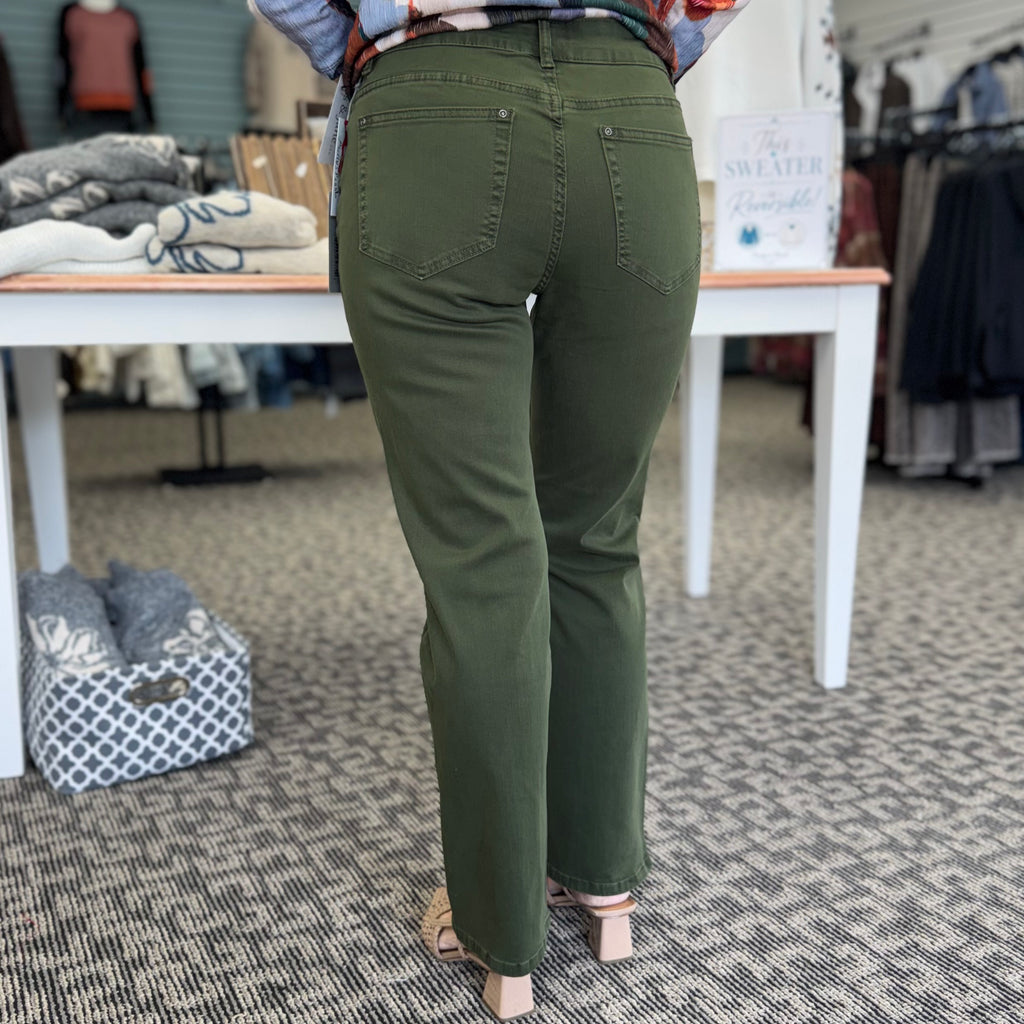 Stretch Denim Seamed Flare
