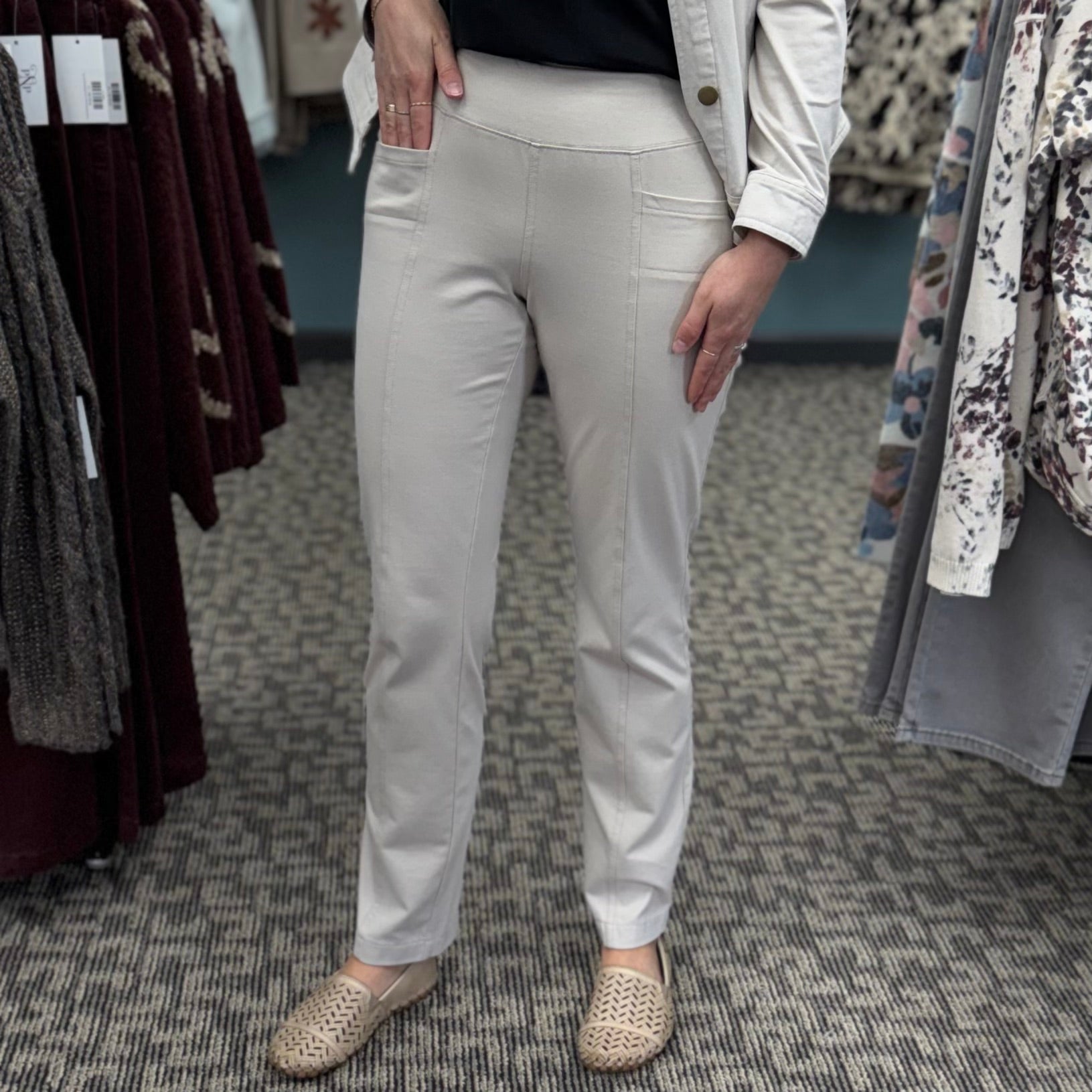 Stonewash City Knit Seamed Pocket Pant