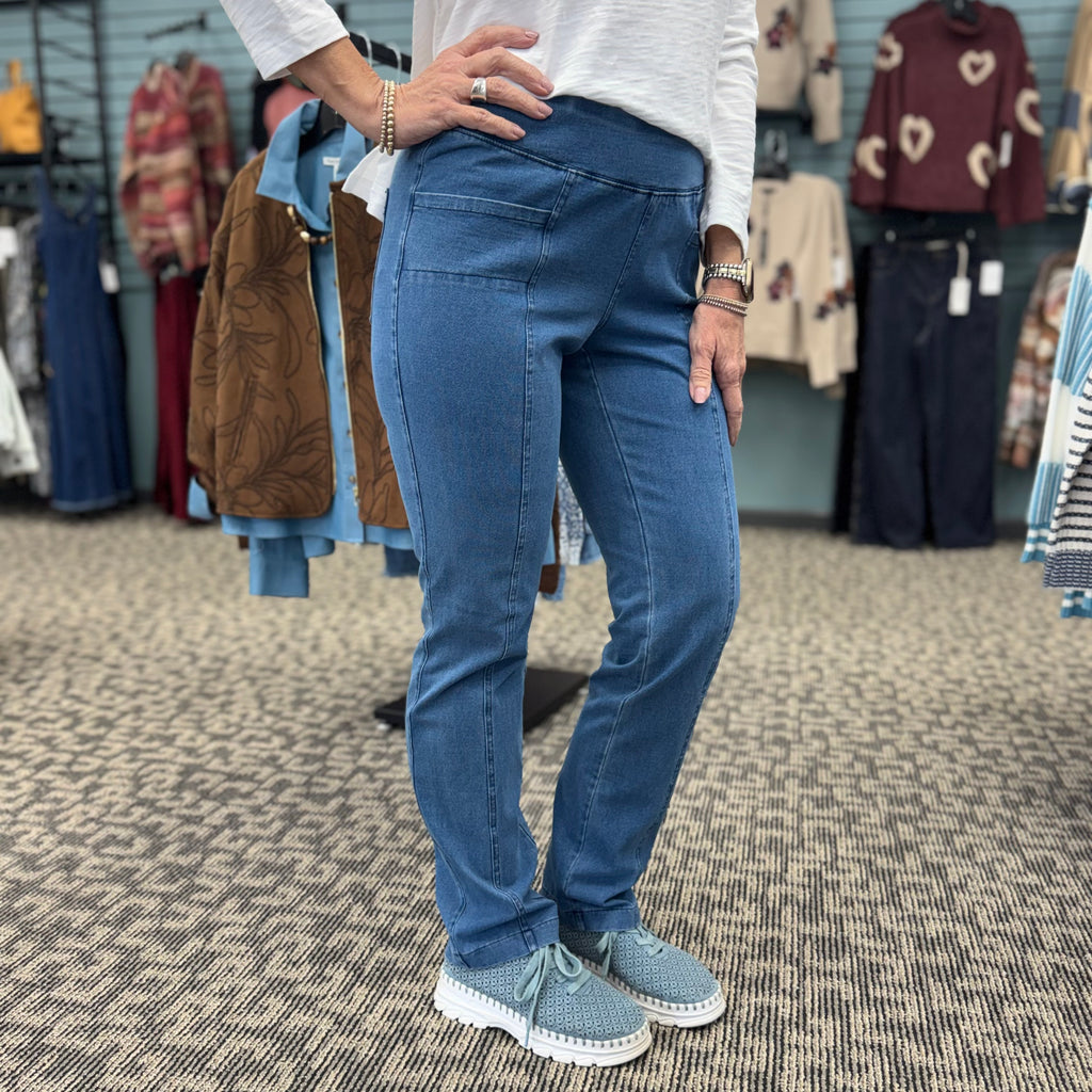 Stonewash City Knit Seamed Pocket Pant