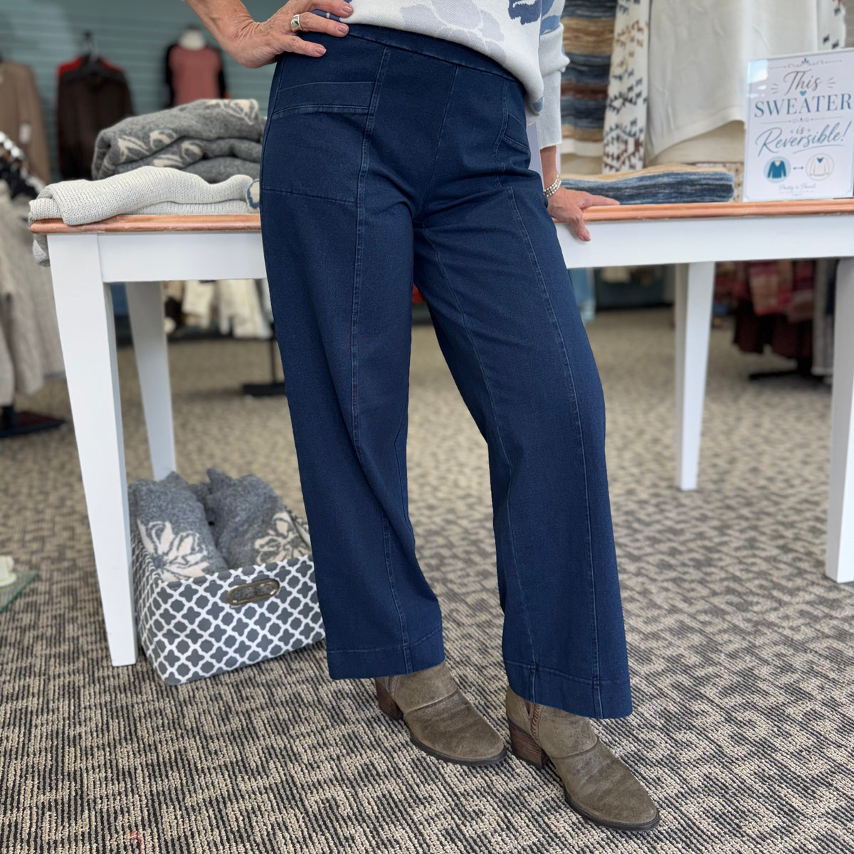 Stonewash Knit Angle Pocket Flood