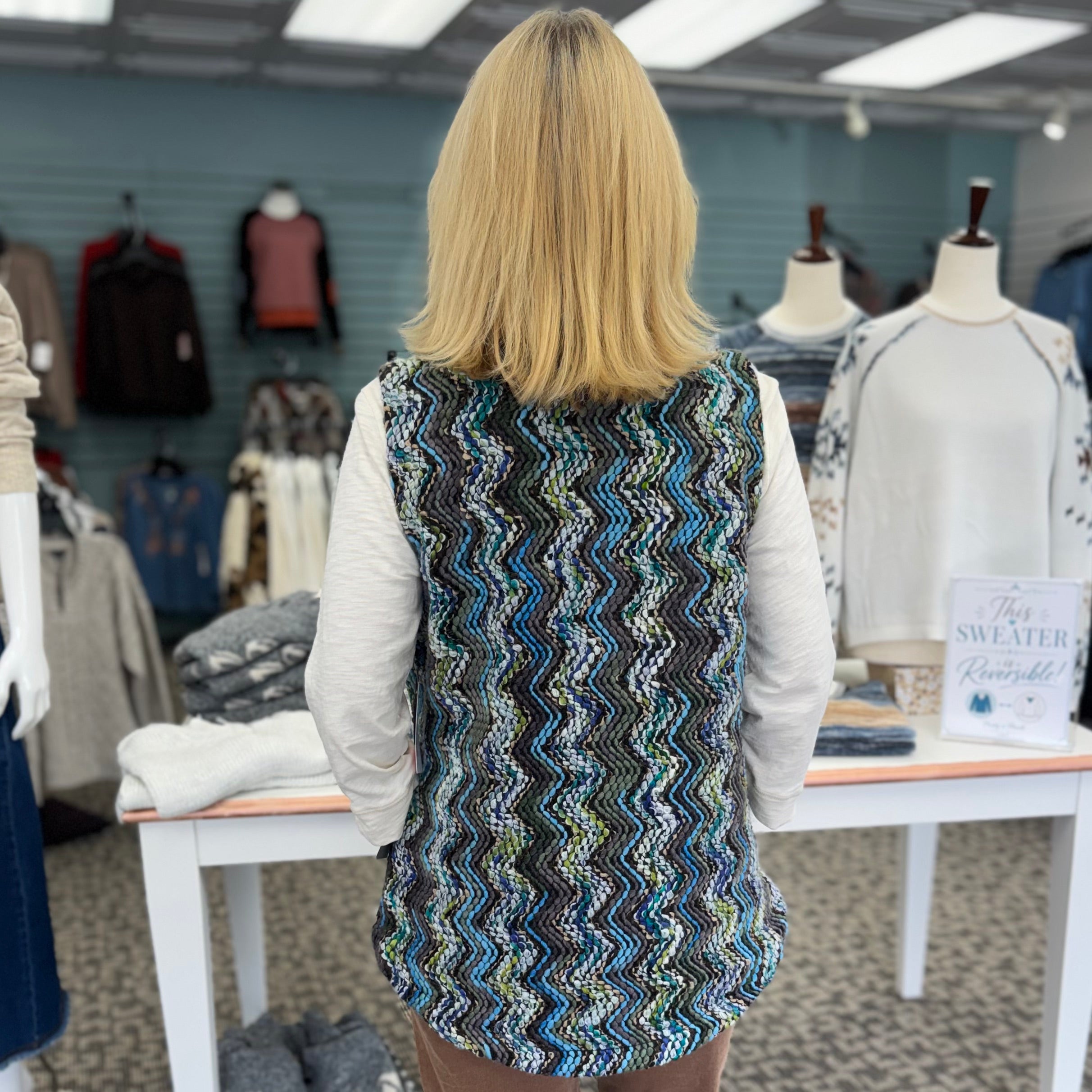 Tapestry Weave Lean Look Vest
