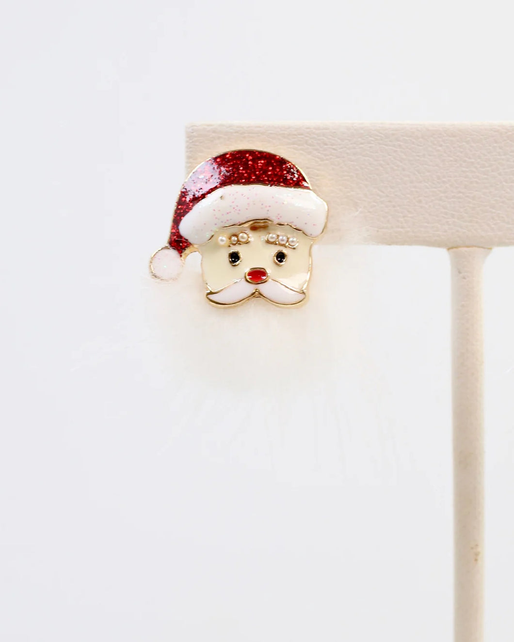 Fuzzy Santa Earrings
