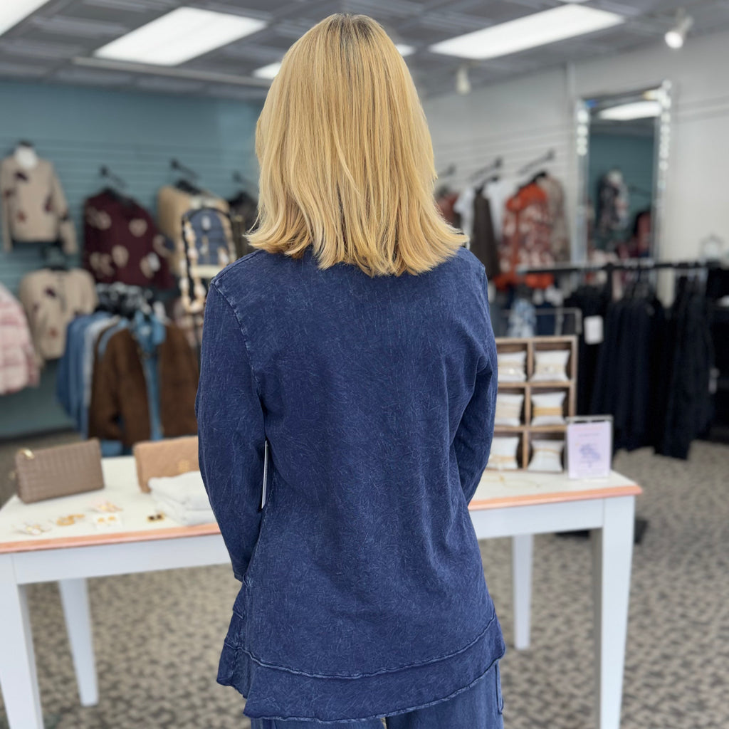 Mineral Washed Cotton Slub Layered Tunic