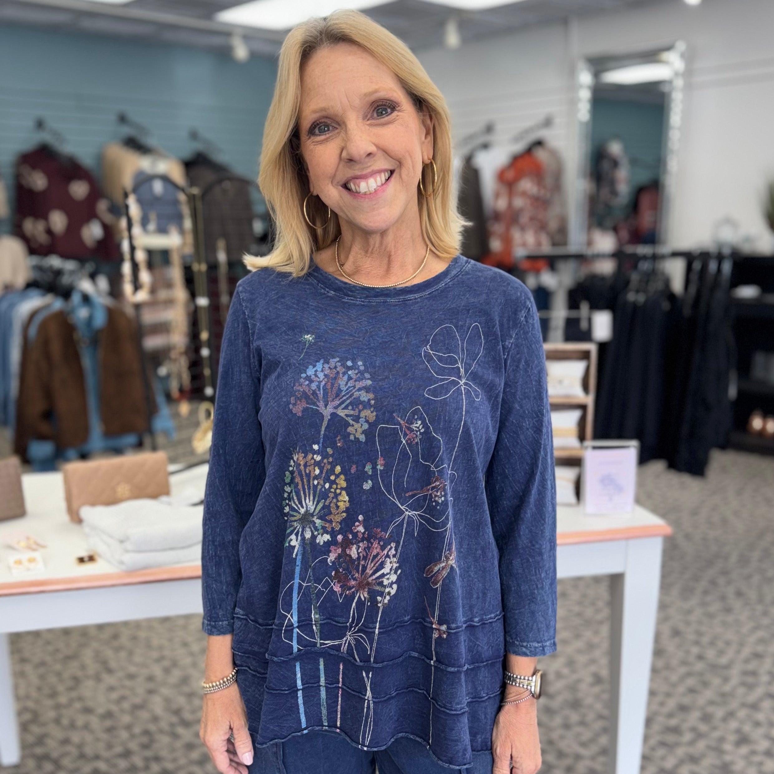 Mineral Washed Cotton Slub Layered Tunic