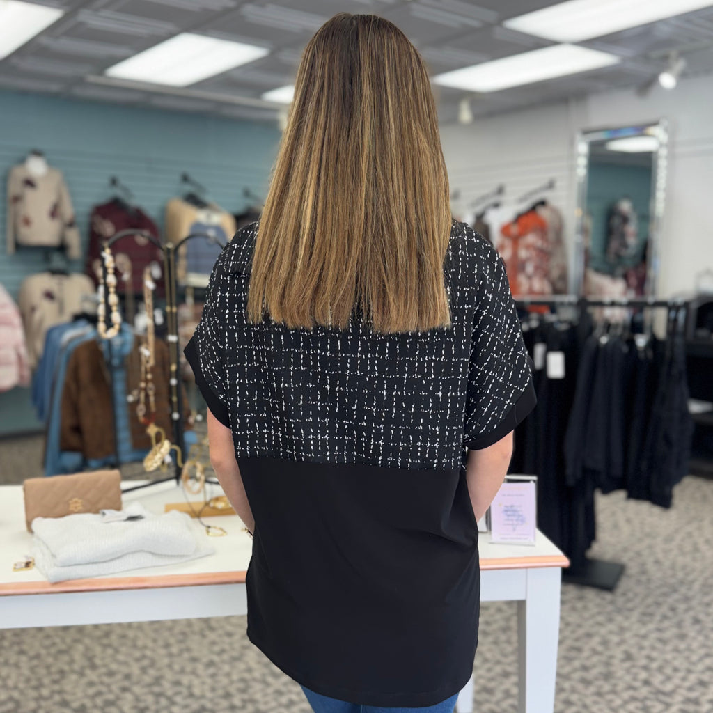 Jacquard Checkered Print Boxy Tunic
