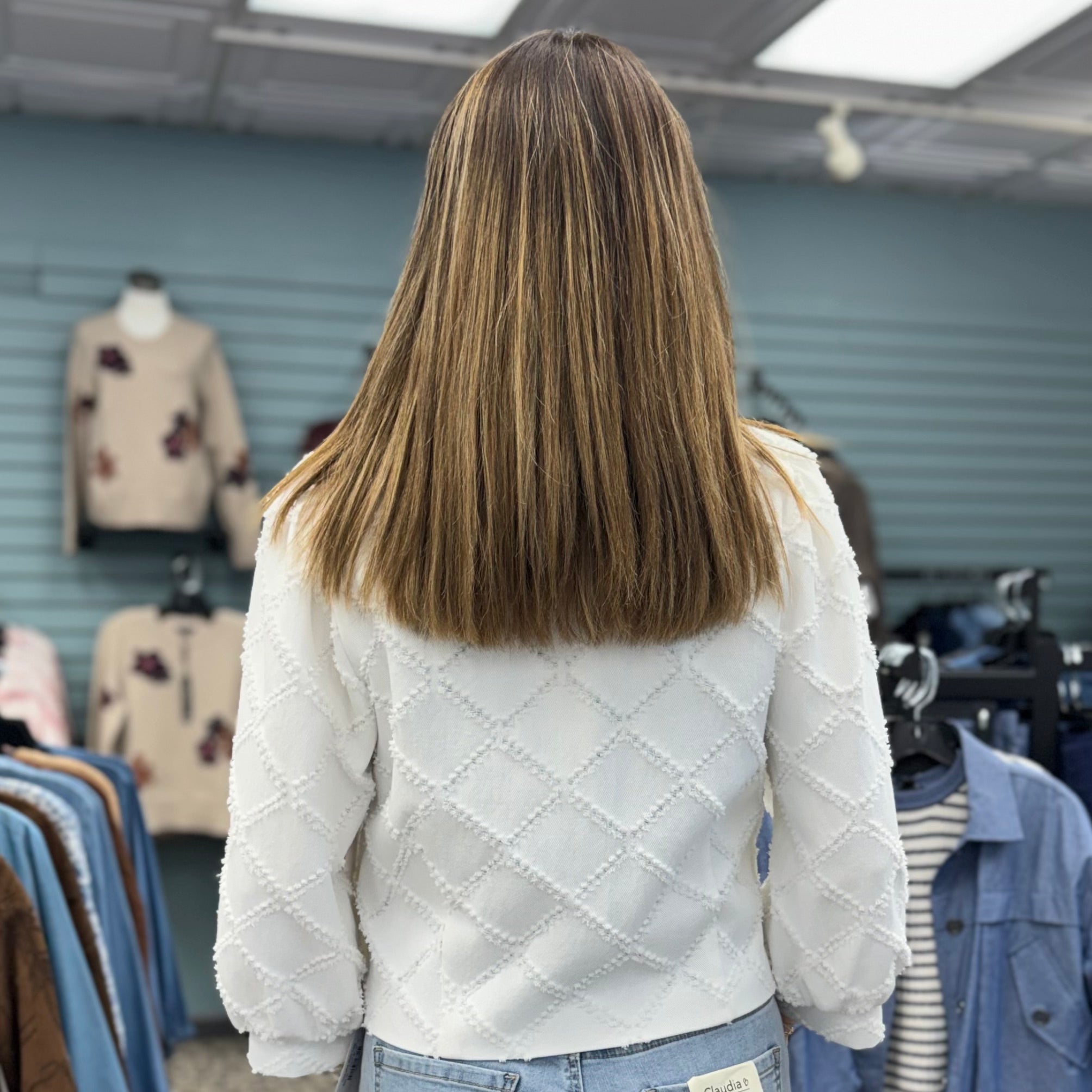 Cotton Twill Jacket With Balloon Sleeves