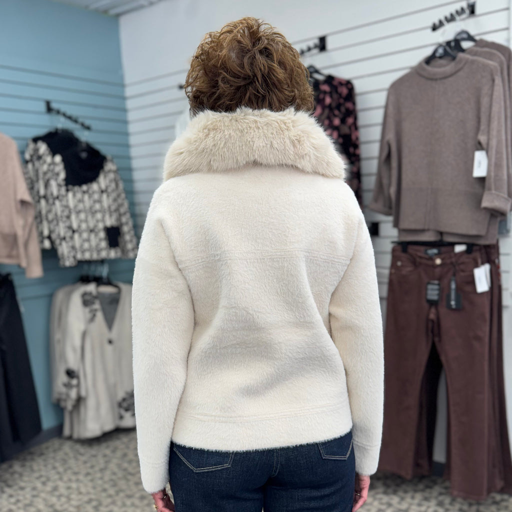 Joseph Ribkoff Detachable Faux Fur Collar Jacket