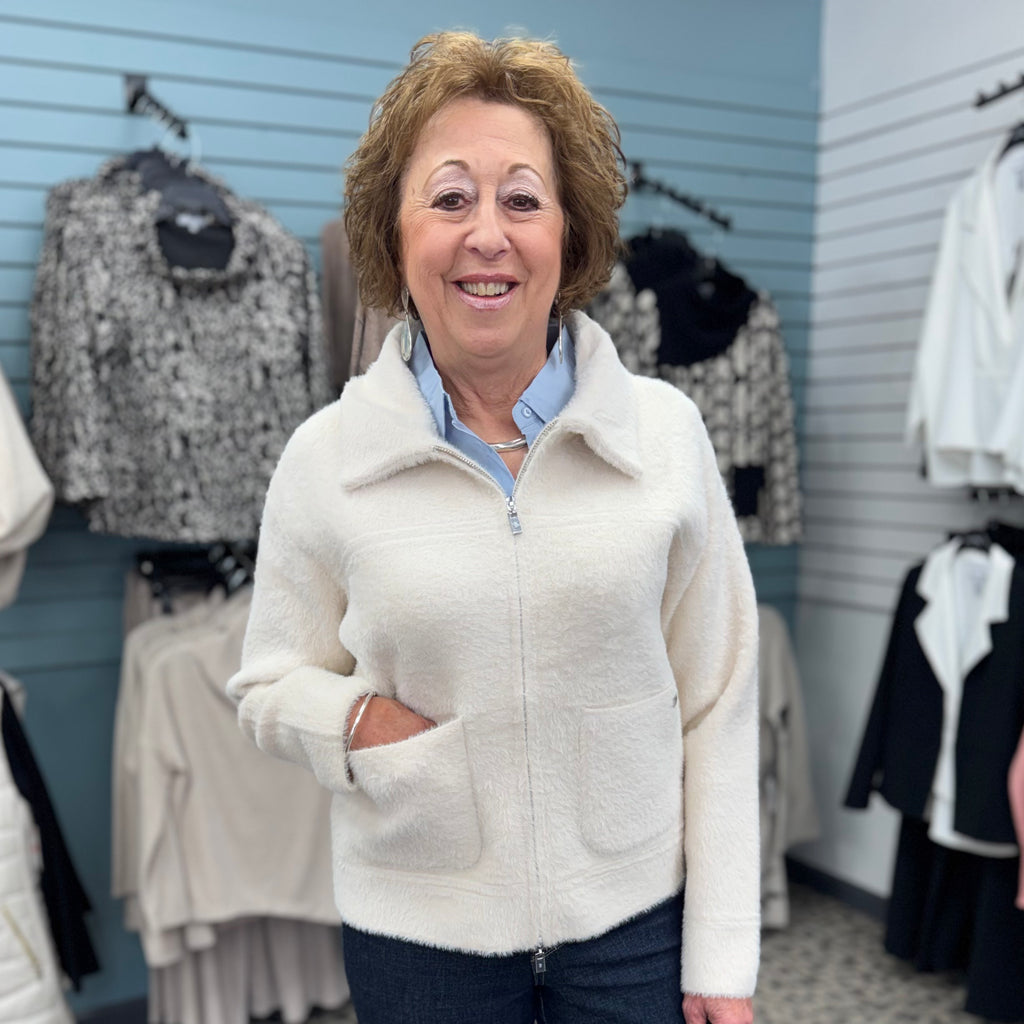 Joseph Ribkoff Detachable Faux Fur Collar Jacket