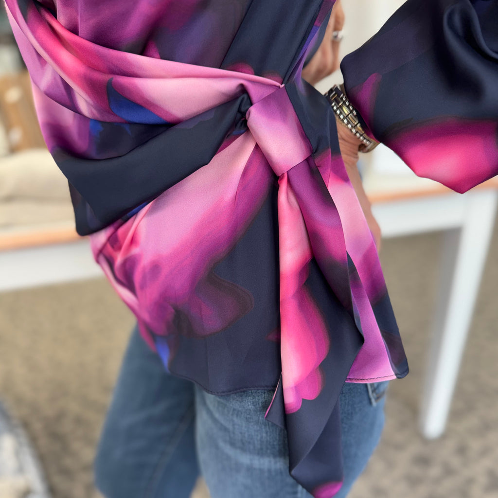Floral Print Satin Blouse