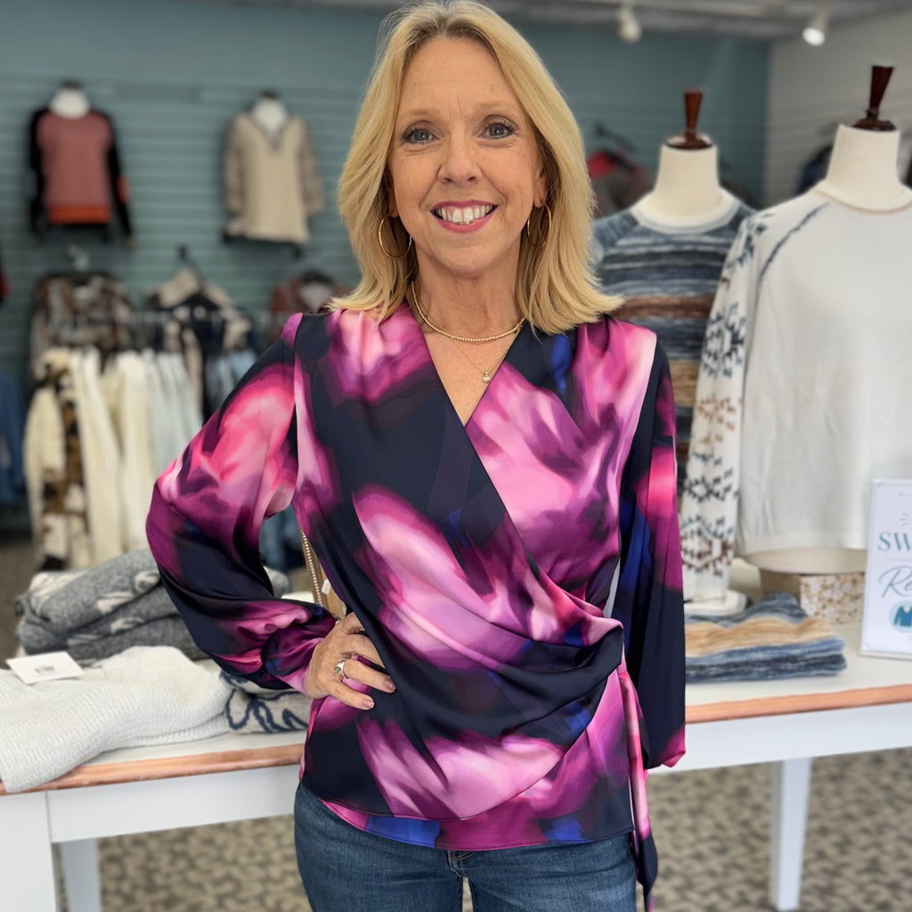 Floral Print Satin Blouse