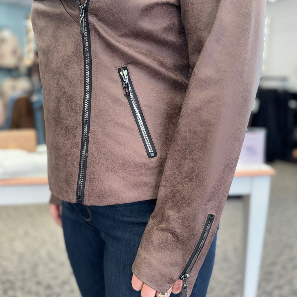 Foiled Fitted Moto Jacket