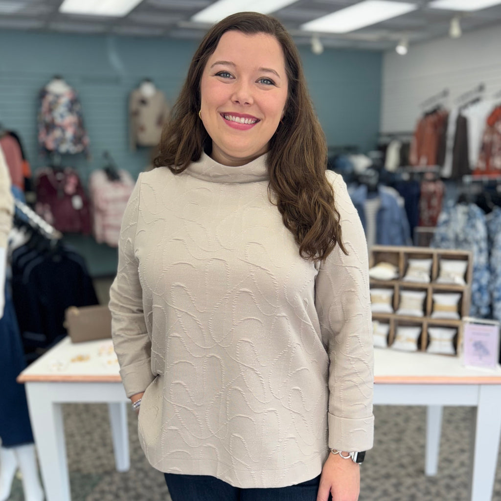 Joseph Ribkoff Jacquard Lurex Trapeze Sweater