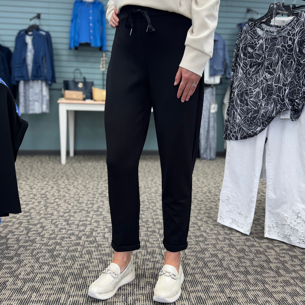 Scuba Jersey Pull-On Jogger Pants with Drawstring Waist