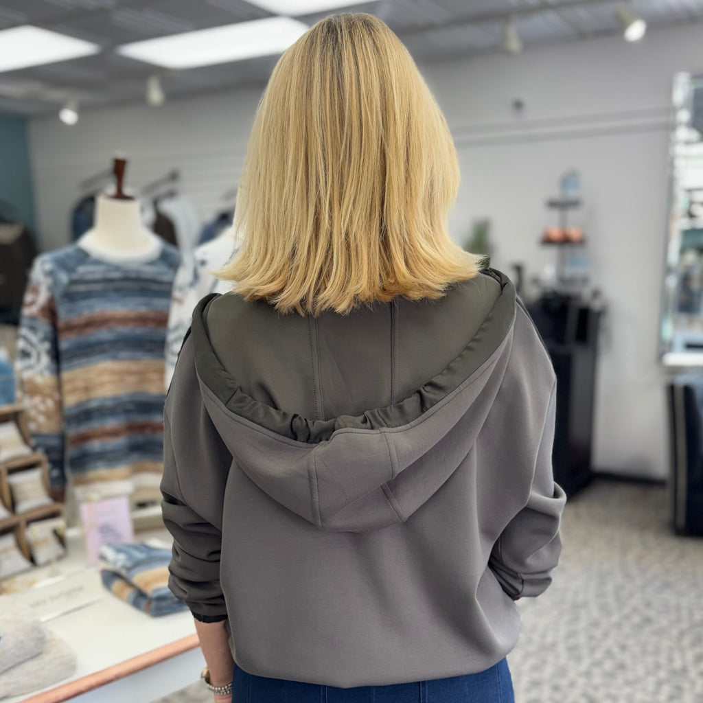 Satin Trim Boxy Jacket