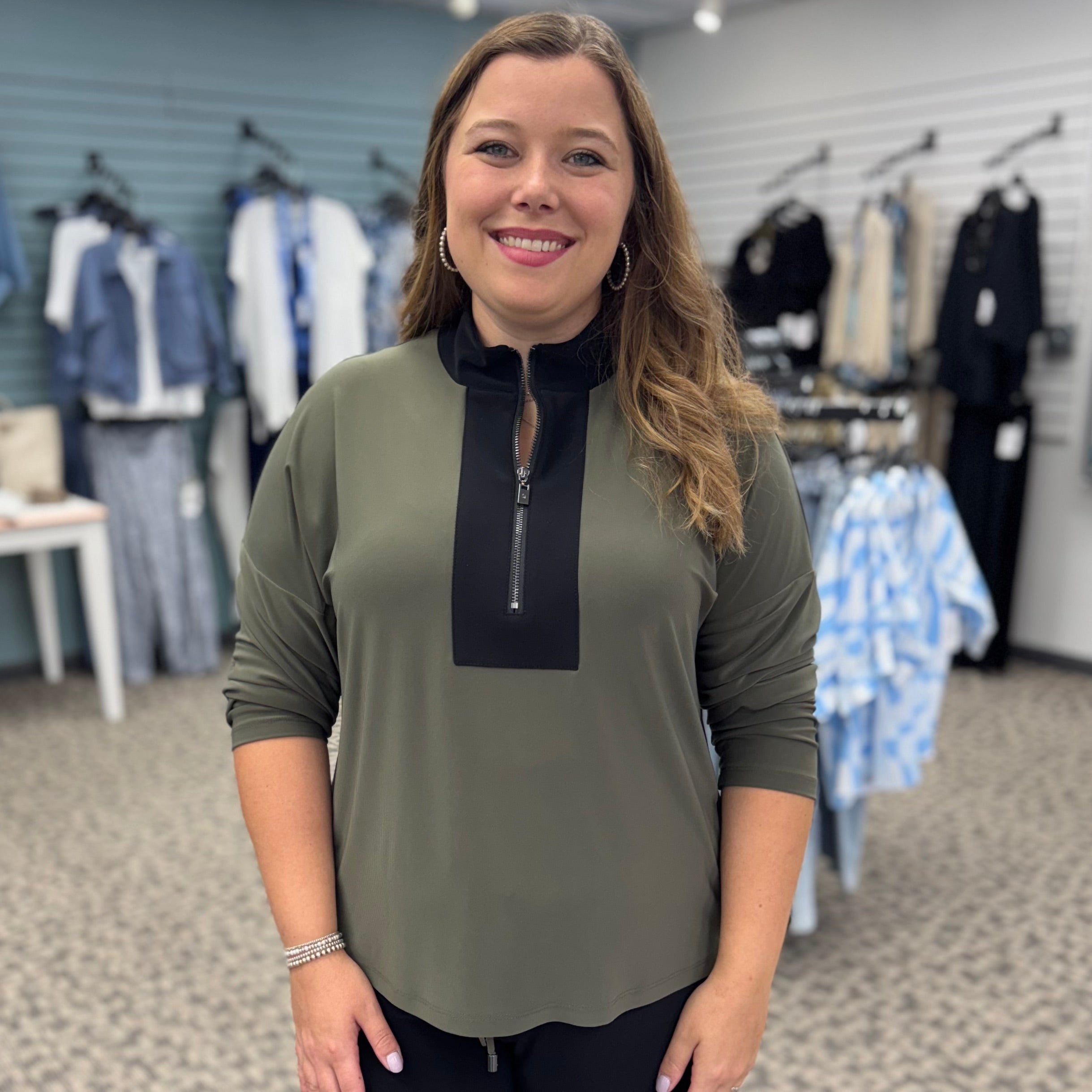 Silky Knit Color Block Straight Top